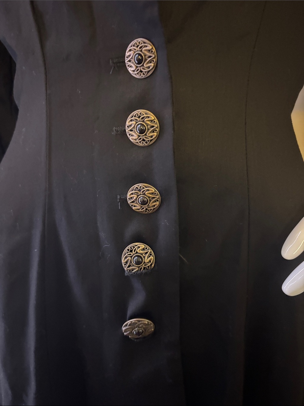 Addiction Women's Black Asymmetrical Blazer with Decorative Buttons - Picture 4 of 9